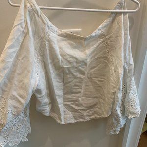 Off-the Shoulder White Shirt
